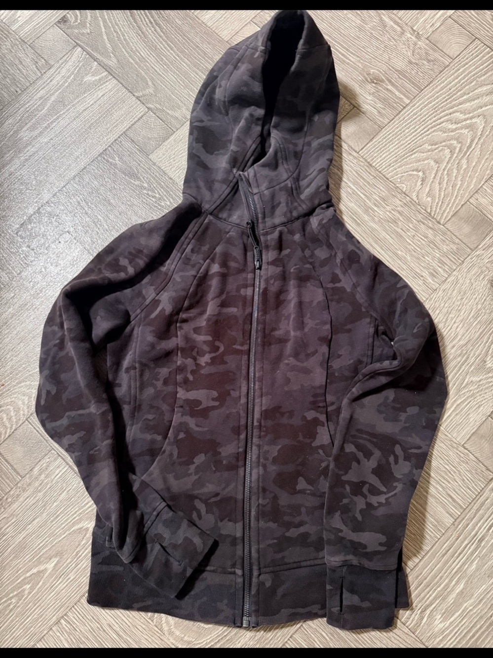 Lululemon Hooded Define Jacket Camo in Black size 6